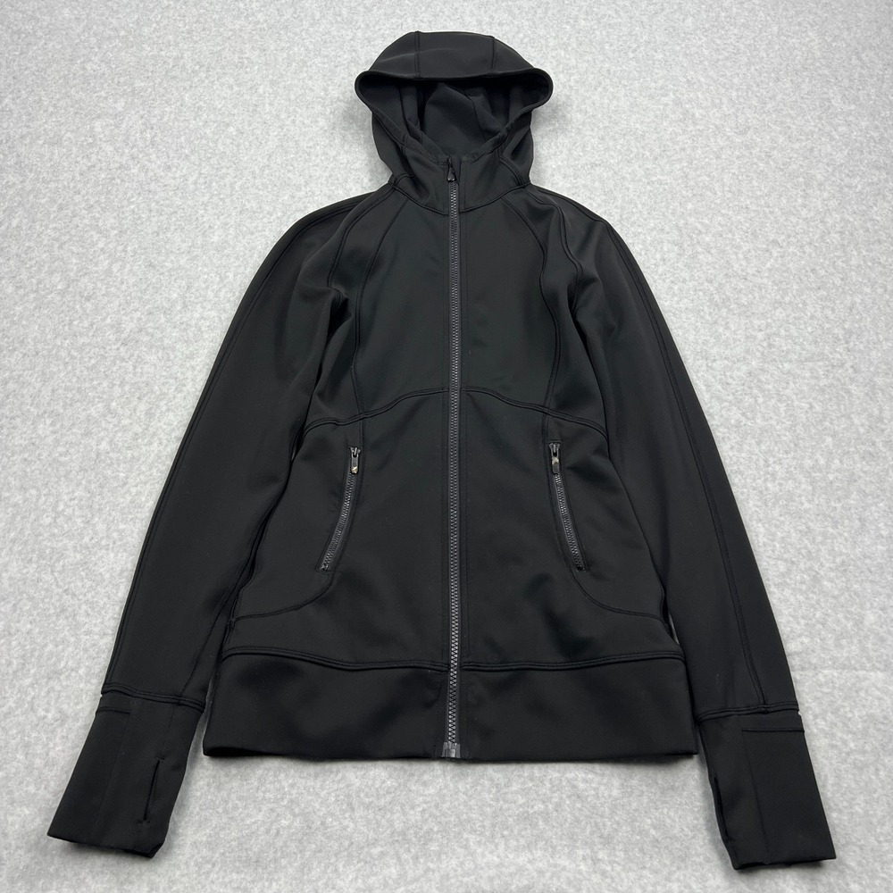 Lululemon Day Maker Full Zip Hoodie Women's‎ 4 Black Slim Layer Jacket W3CVIS